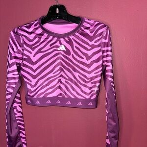 Pink and purple Adidas long sleeve athletic top - Medium